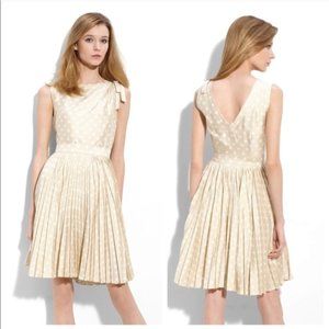 NWOT Kate Spade Melody Silk Pleated Polka Dot Dress